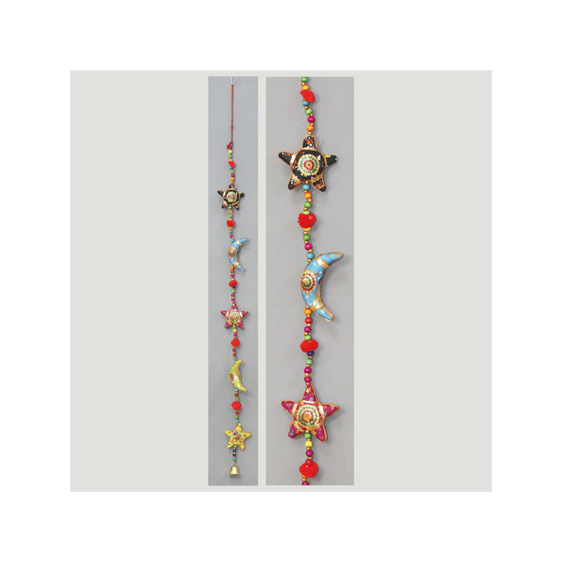 5-star/moon fabric mobile, 33.5 inches (85 cm), approx. 5-star/moon fabric mobile, 33.5 inches (85 cm), approx.