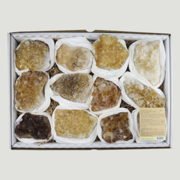 Citrine Druse, cut base. 7.5-8 kg. approx. Box 39x26x5 cm