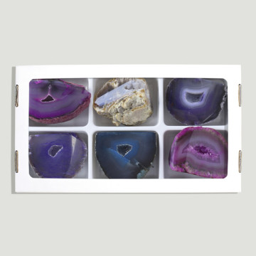 Agate Geode, Assorted Colors, Cut Base, 6-7 cm, approx. - (H6)