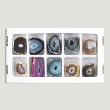 Base de corte em ágata Geode cores sortidas. 3-4,5cm. aprox. - (AL10)