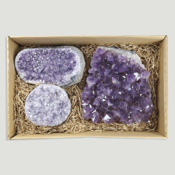 Polished Amethyst Druse Extra Quality 8-9kgs. approx. Box size: 41x27x11cm. approx.
