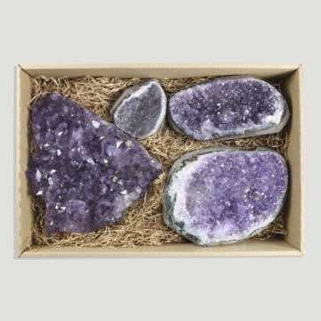 Polished Amethyst Druse Extra Quality 8-9kgs. approx. Box size: 41x27x11cm. approx.