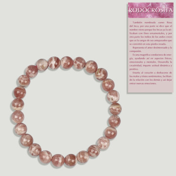 RODOCHROSITE. Bracelet Élastique Boule 8mm