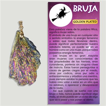 TARAMITA IRIS.Colgante Escoba Bruja Goldenplated