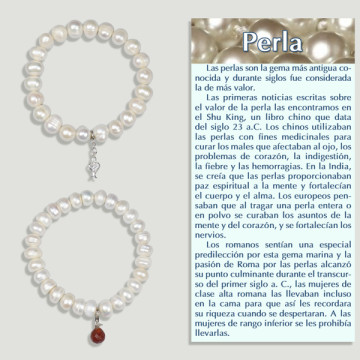 PÉROLA. Pulseira com Charm Prata