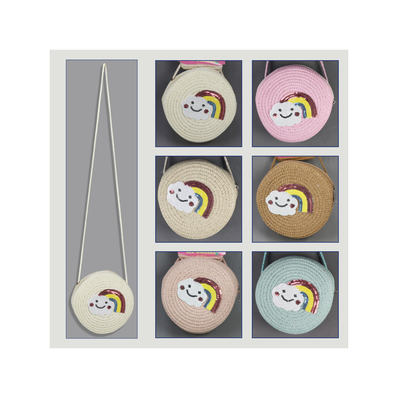 Hook 14 – Girls' bag, assorted colors. 100% paper fiber. Rainbow Pattern Hook 14 – Girls' bag, assorted colors. 100% paper fiber. Rainbow Pattern