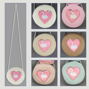 Gancho 18 – Bolso niña, colores surtidos. 100% Fibra de papel. Mod. Corazón / Cisne