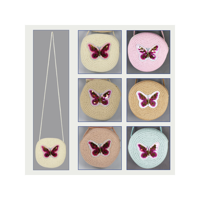 Hook 19 – Girls' bag, assorted colors. 100% Paper Fiber. Butterfly Pattern Hook 19 – Girls' bag, assorted colors. 100% Paper Fiber. Butterfly Pattern