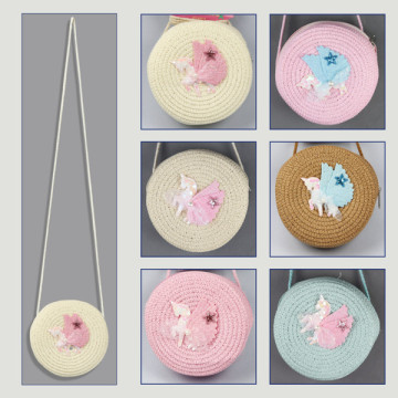 Crochet 21 – Sac fille, couleurs assorties. 100 % fibre de papier. Mod. Licorne