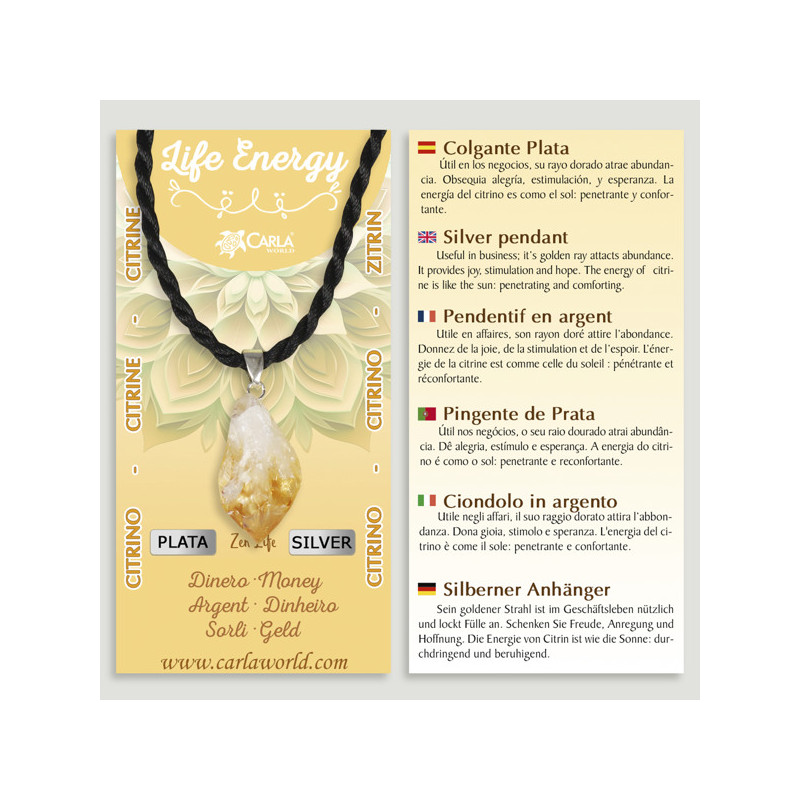 Pendente mineral em bruto CITRINE, prata. Formas variadas Pendente mineral em bruto CITRINE, prata. Formas variadas