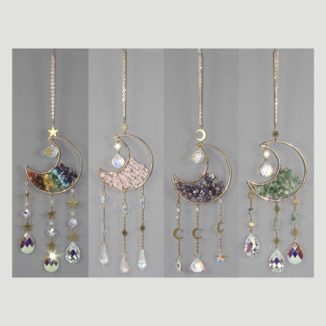 Metal mobile moon chip with crystal tear 10x36 cm.