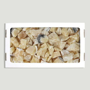 Calcita Naranja troceada 1,5 kg. aprox. Caja 26 x 14 cm. aprox
