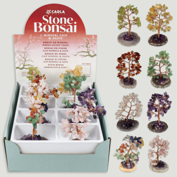 Bonsai con base Ágata. Minerales surtidos. 10 cm aprox.