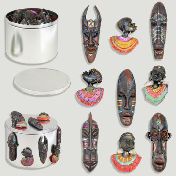 Imán resina. Africanos. Lata REGALO