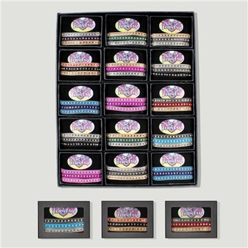 JEWELRY. 3-strand bracelet with crystals. Assorted colors