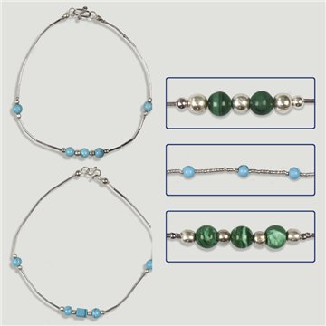 ASSORTMENT MINERALS. Silver bracelet