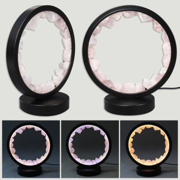 Lampe sphère. Minéral brut. LED USB. 18x20cm