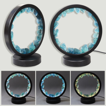 Lampe sphère. Minéral brut. LED USB. 18x20cm