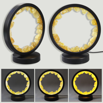 Lampe sphère. Minéral brut. LED USB. 18x20cm