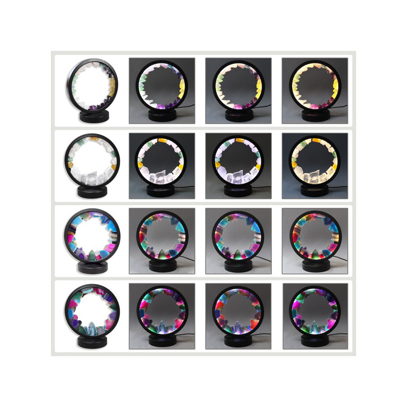 Lámpara esfera. Minerales brutos/placas ágatas. USB LED. 18x20cm Lámpara esfera. Minerales brutos/placas ágatas. USB LED. 18x20cm