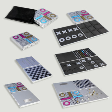 4-in-1 SETS. Magnetic travel sets. 11x11x2cm