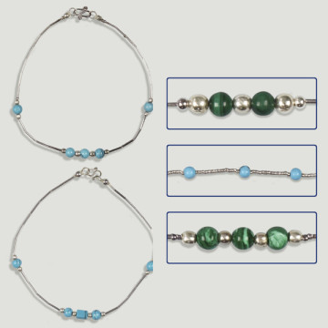 ASSORTMENT MINERALS. Silver bracelet
