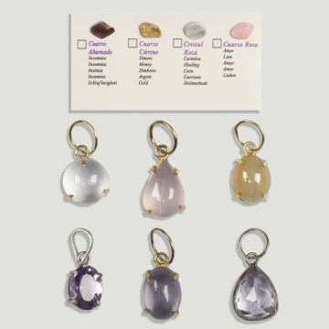 CARVED STONE. Pendant in assorted shapes and stones