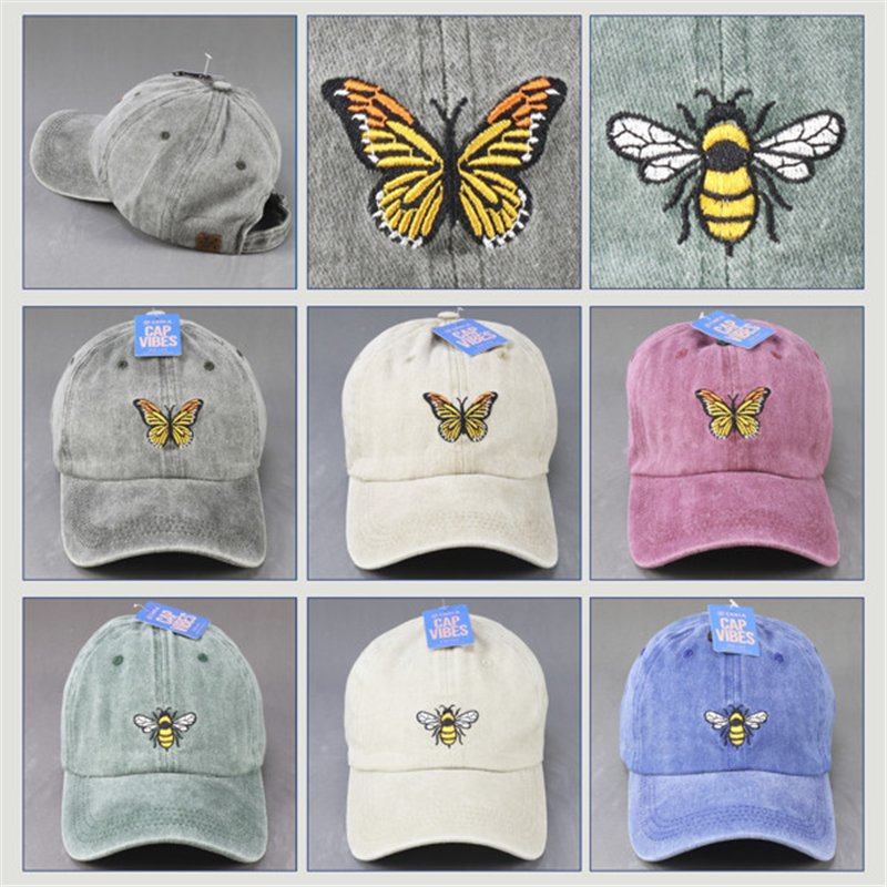 Boné 100% algodão. Borboleta/Abelha Boné 100% algodão. Borboleta/Abelha