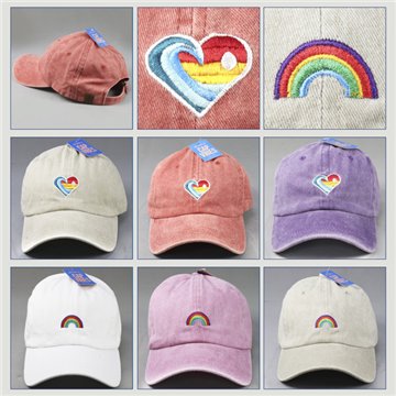 Gorra 100% Algodón. Corazón/Arco Iris