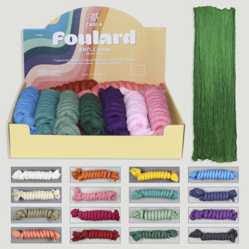 Cotton scarf. 43.5x71 inches (110x180 cm), approx. Assorted colors