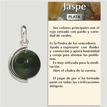 JASPER. Silver pendant. Meridian with ball.