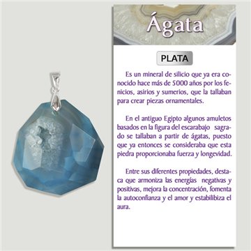 AGATE GEODE Turquoise. Silver pendant.