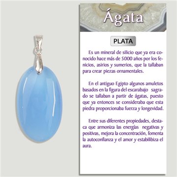 BLUE AGATE. Silver pendant. Assorted shapes