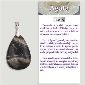 BLACK BANDED AGATE. Silver Pendant. Assorted Shapes