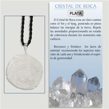 CRYSTAL QUARTZ. Silver Pendant. Flower
