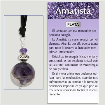 AMETHYST. Silver Pendant. Ball and Spacers