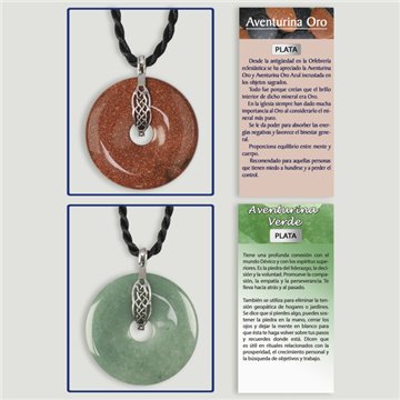 AVENTURINA. Colgante PLATA. Donut. 40 mm