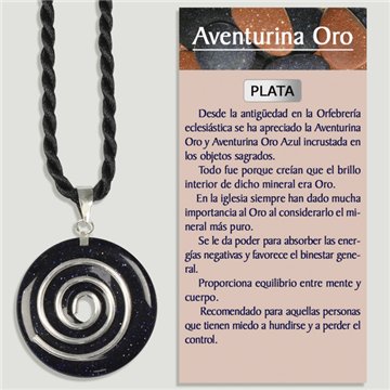 AVENTURINA ORO. Colgante PLATA. Donut. 30 mm