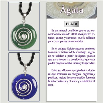 AGATE. SILVER Pendant. Donut. 30 mm