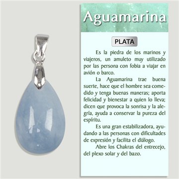 AQUAMARINE. SILVER Pendant. Assorted shapes.
