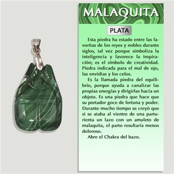 MALACHITE. SILVER Pendant. Scarab.