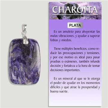 EXTRA CHAROITE. SILVER Pendant. Assorted shapes.