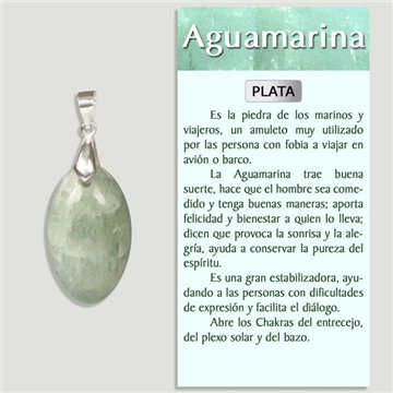 AQUAMARINE. SILVER Pendant. Assorted shapes.