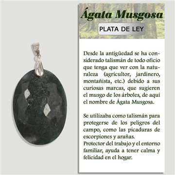 Faceted MOSS AGATE. SILVER Pendant. Assorted shapes.