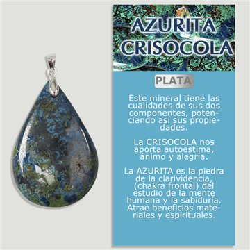 AZURITE CHRYSOCOLLA. SILVER Pendant. Assorted Shapes
