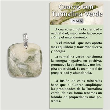 CRYSTAL QUARTZ and GREEN TOURMALINE. SILVER Pendant. Assorted Shapes
