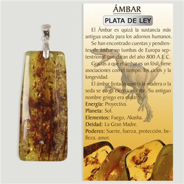 Extra Amber. Silver Pendant. Assorted Shapes