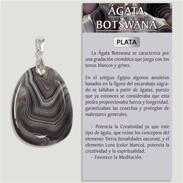 Extra Botswana Agate. Silver Pendant. Radodo