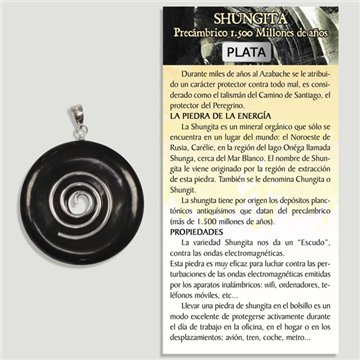 SHUNGITA. Colgante PLATA. Donut. 30 mm