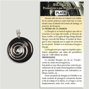 SHUNGITA. Colgante PLATA. Donut. 40 mm